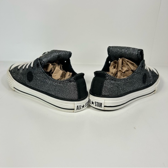 Converse All-Star Metallic/Glitter Silver Sneakers Shoes; Youth/ Junior Size 1 - Picture 12 of 16